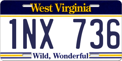 WV license plate 1NX736
