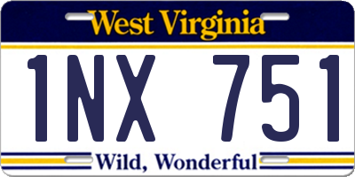 WV license plate 1NX751