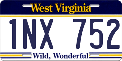 WV license plate 1NX752