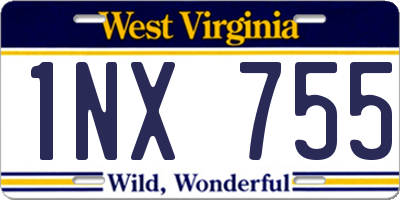 WV license plate 1NX755
