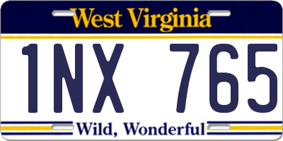WV license plate 1NX765