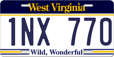 WV license plate 1NX770