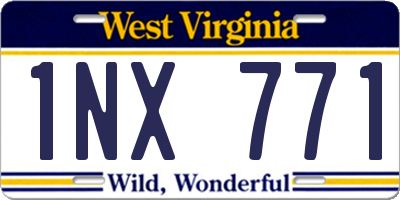 WV license plate 1NX771