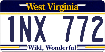 WV license plate 1NX772