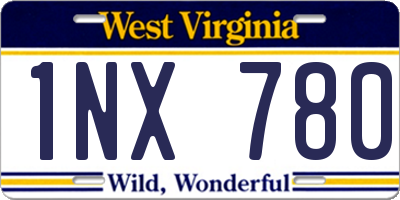 WV license plate 1NX780