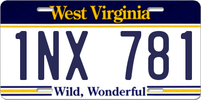 WV license plate 1NX781