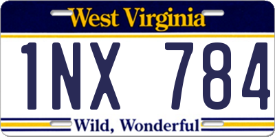 WV license plate 1NX784