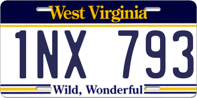 WV license plate 1NX793
