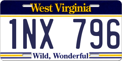 WV license plate 1NX796