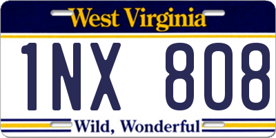 WV license plate 1NX808