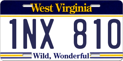 WV license plate 1NX810