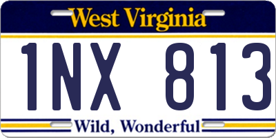 WV license plate 1NX813