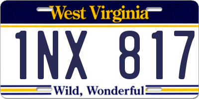 WV license plate 1NX817