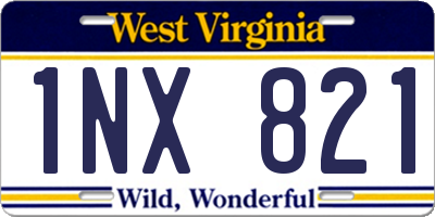 WV license plate 1NX821