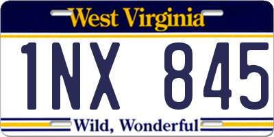 WV license plate 1NX845