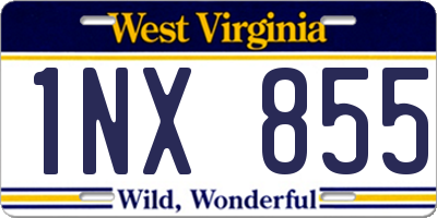 WV license plate 1NX855