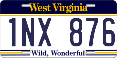 WV license plate 1NX876