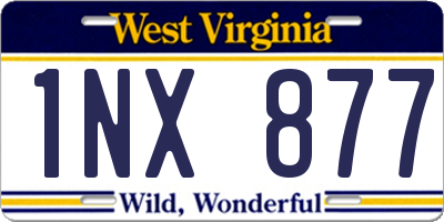 WV license plate 1NX877