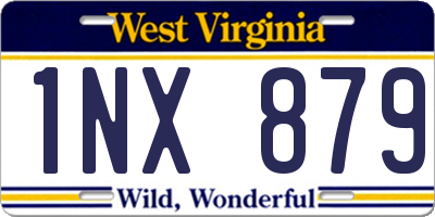 WV license plate 1NX879