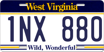 WV license plate 1NX880