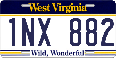 WV license plate 1NX882