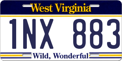 WV license plate 1NX883