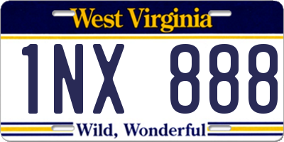 WV license plate 1NX888