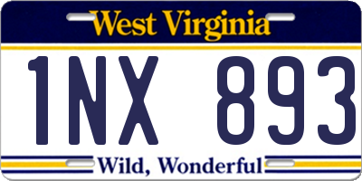 WV license plate 1NX893