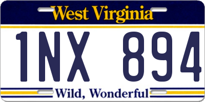 WV license plate 1NX894