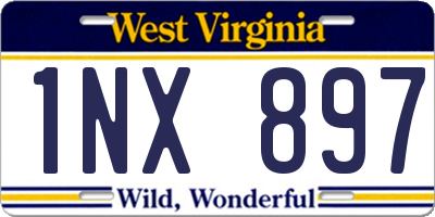 WV license plate 1NX897