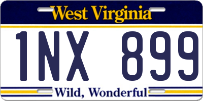 WV license plate 1NX899
