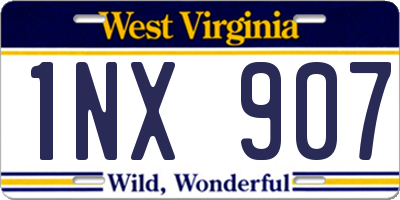 WV license plate 1NX907