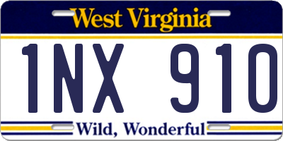 WV license plate 1NX910
