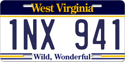 WV license plate 1NX941