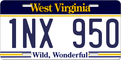 WV license plate 1NX950