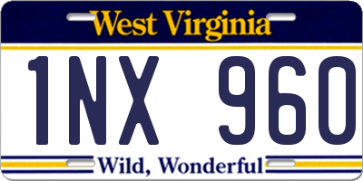 WV license plate 1NX960