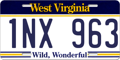 WV license plate 1NX963