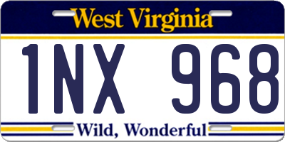 WV license plate 1NX968