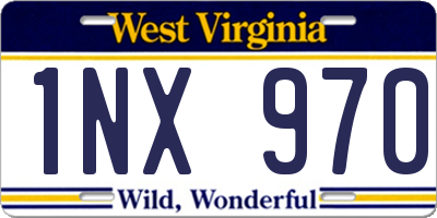 WV license plate 1NX970