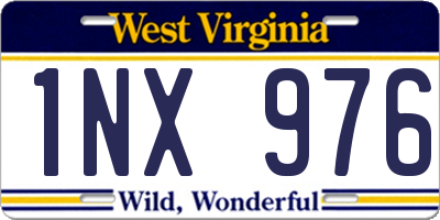 WV license plate 1NX976