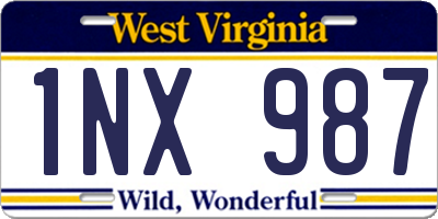 WV license plate 1NX987