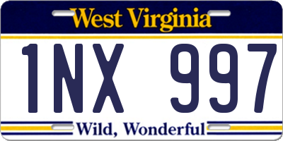 WV license plate 1NX997