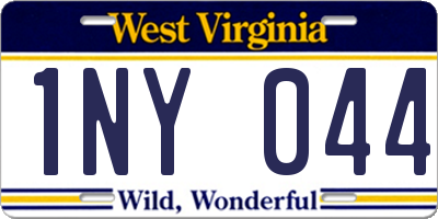 WV license plate 1NY044