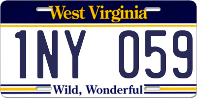 WV license plate 1NY059