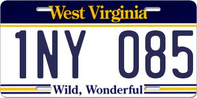 WV license plate 1NY085