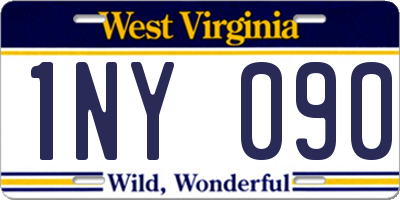 WV license plate 1NY090