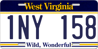 WV license plate 1NY158