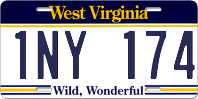 WV license plate 1NY174