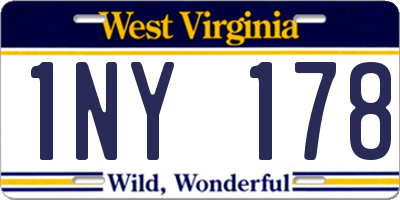 WV license plate 1NY178