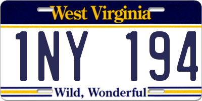 WV license plate 1NY194